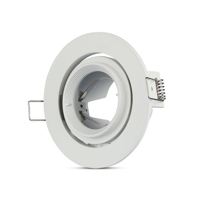 GU10 / MR16 Downlight - Zonder lichtbron en fitting, rond, kantelbaar, wit, Gat: Ø9,3 cm