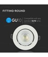 GU10 / MR16 Downlight - Zonder lichtbron en fitting, rond, kantelbaar, wit, Gat: Ø9,3 cm