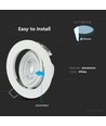 GU10 / MR16 Downlight - Zonder lichtbron en fitting, rond, kantelbaar, wit, Gat: Ø9,3 cm