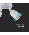 2xGU10 Wand/plafondspot - Wit, IP20 binnen, zonder lichtbron