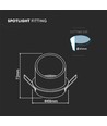 Vt-974 lamp GU10 - rond zwart