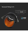 Vt-974 lamp GU10 - rond zwart