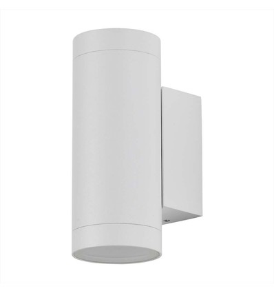 GU10 wandlamp met up/down licht - Wit, IP44, cilindrisch, buiten, zonder lichtbron