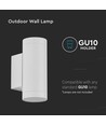 GU10 wandlamp met up/down licht - Wit, IP44, cilindrisch, buiten, zonder lichtbron