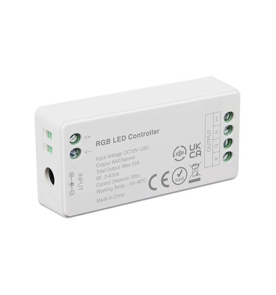 RGB WiFi controller voor LED strips - 12V/24V, 12A, bereik 30m, wit