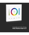 3-in-1 wandcontroller voor RGB / RGBW / RGB+CCT - 12V-24V, RF 2.4GHz, 86x86mm, wit, touch panel