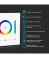 3-in-1 wandcontroller voor RGB / RGBW / RGB+CCT - 12V-24V, RF 2.4GHz, 86x86mm, wit, touch panel