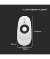 4-zone RF afstandsbediening voor LED strips - 2.4GHz, bereik tot 30m, wit, 4 zones
