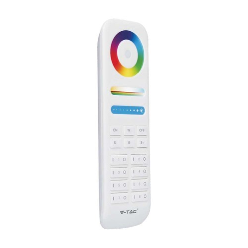 8-zone afstandsbediening voor LED - 3V, wit, touch kleurenwiel, 2.4GHz, geschikt voor LED strips
