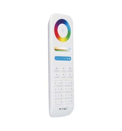 8-zone afstandsbediening voor LED - 3V, wit, touch kleurenwiel, 2.4GHz, geschikt voor LED strips