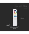 8-zone afstandsbediening voor LED - 3V, wit, touch kleurenwiel, 2.4GHz, geschikt voor LED strips
