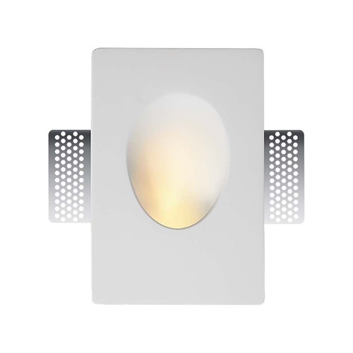GU10 inbouwspot in gips, rond - Wit, overschilderbaar, IP20 binnen, gat: 18,5 x 12,5 cm, zonder lichtbron