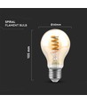 E27 4W LED-lamp - Spiraal kooldraad, amberkleurig glas, 1800K