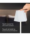 1,5W oplaadbare LED tafellamp, 5V - Wit, 4-staps dimbaar, incl. USB-C kabel