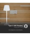 1,5W oplaadbare LED tafellamp, 5V - Wit, 4-staps dimbaar, incl. USB-C kabel