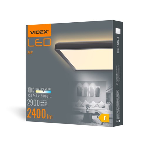 24W LED plafondlamp, zwart - 4000K, IP20 binnen, Ra 88