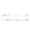 60cm 20W compleet LED-armatuur - doorvoerbedraad, IP65, 5000K