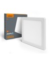 18W vierkante LED plafondlamp / inbouwpanel - 1850lm, 3CCT, 21,7 x 21,7 cm, witte rand, inbouw of opbouw