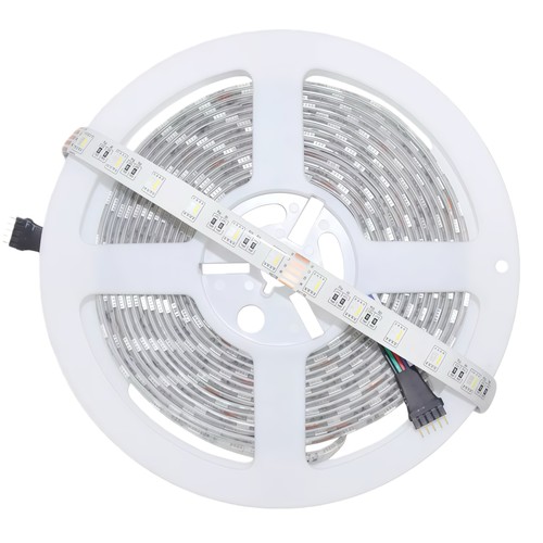 5 meter 12W/m RGB+WW LED-strip - 24V DC, IP65, 60 LED's per meter