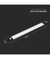 1,5W LED kastverlichting met PIR sensor - Zwart, batterijgevoed, 30cm, oplaadbaar, binnen