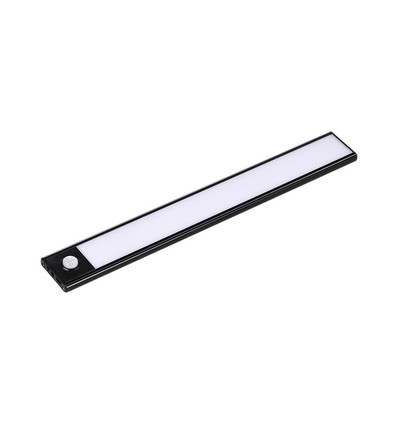 60cm 2,5W LED kastverlichting met sensor - Zwart, 3000K, oplaadbaar, PIR sensor, 5V USB