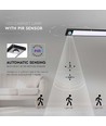 60cm 2,5W LED kastverlichting met sensor - Zwart, 3000K, oplaadbaar, PIR sensor, 5V USB