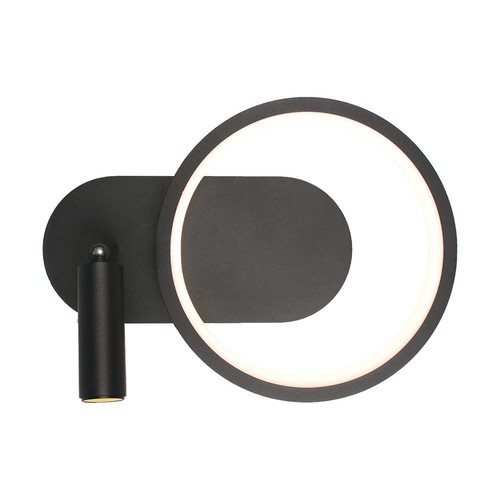 14W designer wandlamp van metaal - 1500lm, zwart, 360 graden, IP20, incl. lichtbron