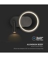 14W designer wandlamp van metaal - 1500lm, zwart, 360 graden, IP20, incl. lichtbron
