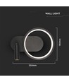 14W Designer LED wandlamp - Zwart, 1500lm, 25x10x18 cm, incl. lichtbron