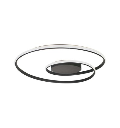 60cm 48W dimbare LED designer plafondlamp - 5150lm, TRIAC dimbaar, zwarte rand, Ø60cm, 4000K