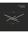 38W LED plafondlamp - 85x85cm, dimbaar, zwart, 4000K, modern design