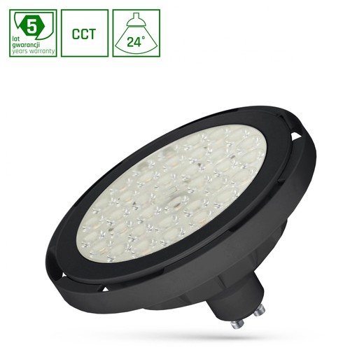 Ar111 LED 8,5W GU10 - 230V, 24°, CCT, zwart, Spectrum