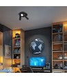 Ronde plafondlamp met 3 spots, GU10 - Zwart, Ø22cm, IP20 binnen, zonder lichtbron