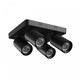 Plafondlamp met 2x2 spots, GU10 - Zwart, IP20 binnen, zonder lichtbron