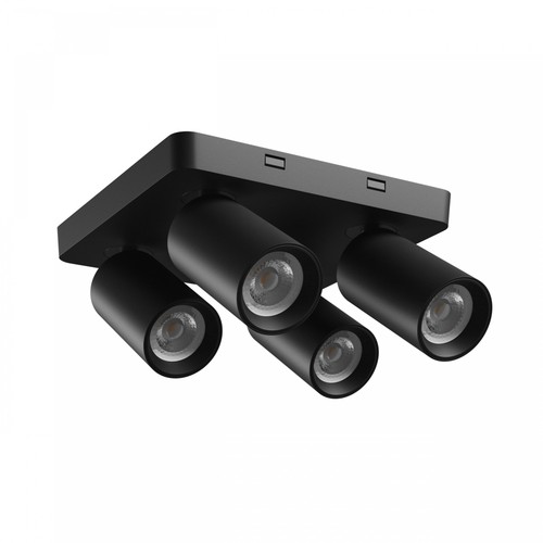 Plafondlamp met 2x2 spots, GU10 - Zwart, IP20 binnen, zonder lichtbron
