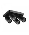 Plafondlamp met 2x2 spots, GU10 - Zwart, IP20 binnen, zonder lichtbron