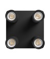 Plafondlamp met 2x2 spots, GU10 - Zwart, IP20 binnen, zonder lichtbron