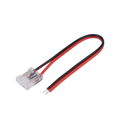 Connector voor 10mm COB LED strip - 10cm kabel, 2-pin, voor solderen