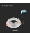 GU10 inbouwspot - Rond, wit, IP20, gat: Ø8,5 cm, afm: Ø10,2 cm, zonder lichtbron
