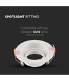 GU10 inbouwspot - Rond, wit, IP20, gat: Ø8,5 cm, afm: Ø10,2 cm, zonder lichtbron