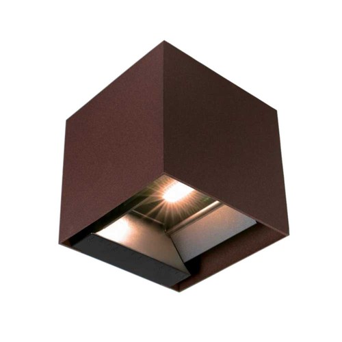 9W LED Wandlamp op zonne-energie - IP65, CCT, 3 lichtkleuren, PIR-sensor, cortenkleurige behuizing