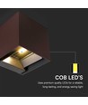 9W LED Wandlamp op zonne-energie - IP65, CCT, 3 lichtkleuren, PIR-sensor, cortenkleurige behuizing