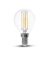 E14 4W LED filament lamp - P45, helder, warm wit, 400lm