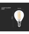 E14 4W LED filament lamp - P45, helder, warm wit, 400lm