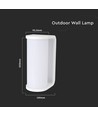 12W moderne wandlamp, 140lm/W - IP65, wit, dimbaar, CCT, incl. lichtbron