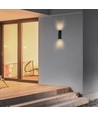 8W LED wandlamp met up/down licht - 140lm/W, IP65, zwart, 4000K, rechthoekig, incl. lichtbron
