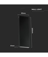 8W LED wandlamp met up/down licht - 140lm/W, IP65, zwart, 4000K, rechthoekig, incl. lichtbron
