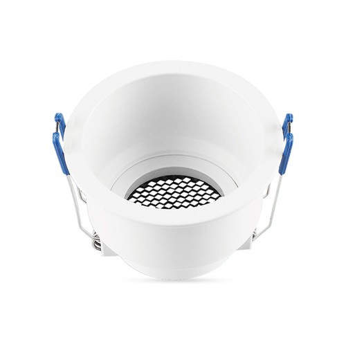 GU10 inbouwspot - Rond, wit, aluminium, honeycomb, anti-glare, IP20, Gat: Ø8 cm, Afm: Ø9 cm
