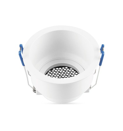 GU10 inbouwspot - Rond, wit, aluminium, honeycomb, anti-glare, IP20, Gat: Ø8 cm, Afm: Ø9 cm