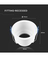 GU10 inbouwspot - Rond, wit, aluminium, honeycomb, anti-glare, IP20, Gat: Ø8 cm, Afm: Ø9 cm